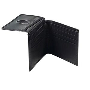 NWT Calvin Klien Mens RFID Bifold Leather Slim Wallet Black